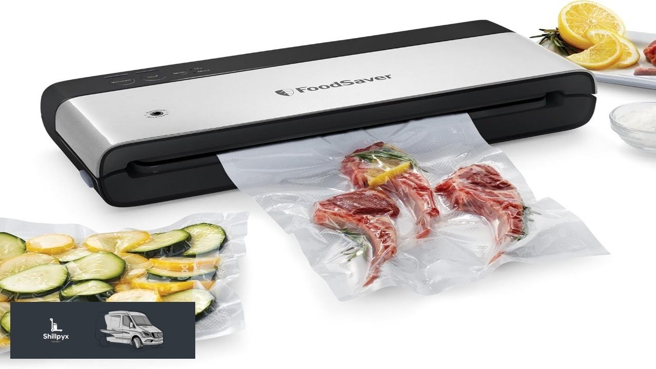 FoodSaver PowerVac Compact Vacuum Sealing Machine Stainless Steel & Black Vertical Storage
