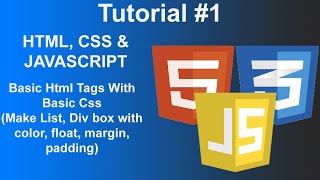 Basic HTML Tags With Basic CSS + Div (Tutorial #1) [HTML, CSS, Javascript]