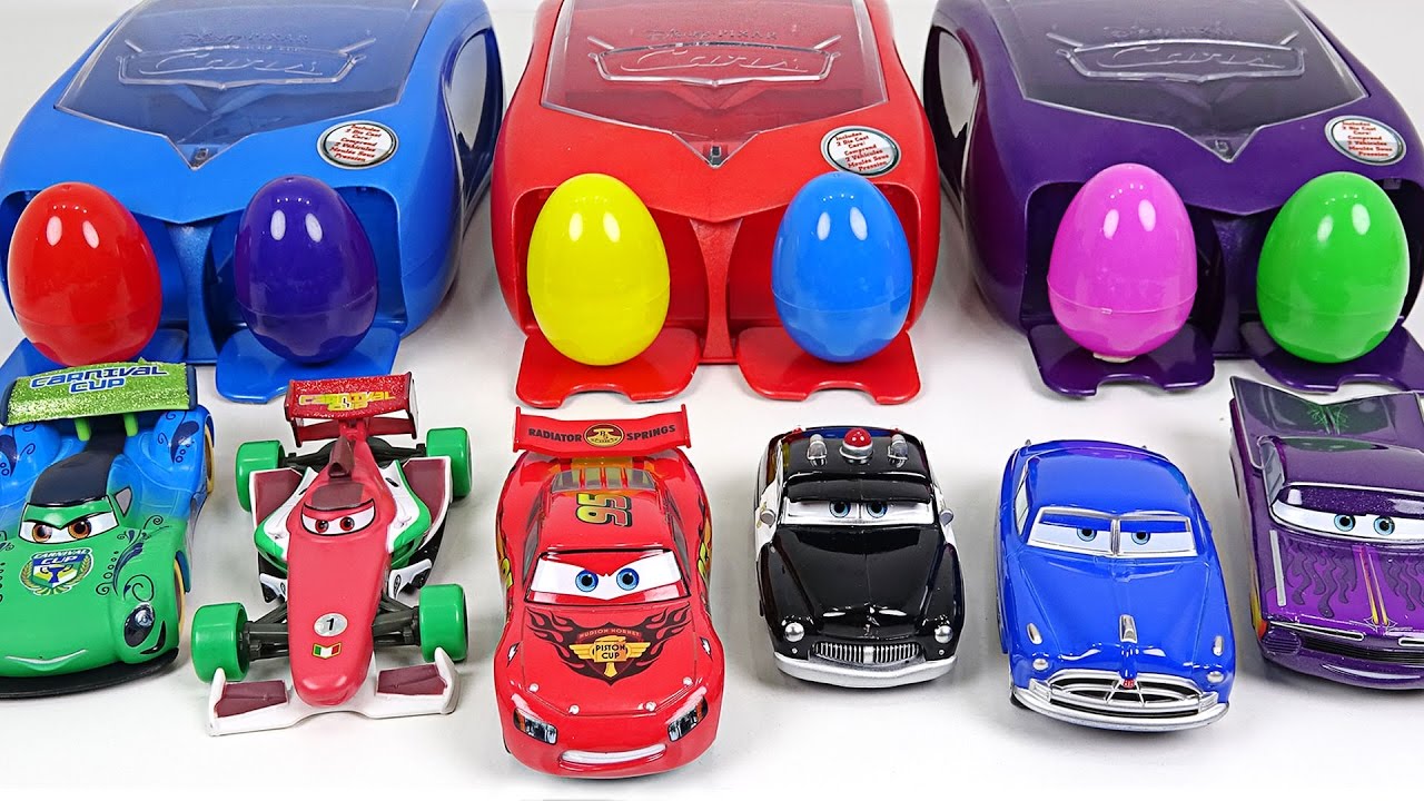 Rush and Crash!! Disney Cars launcher set Surprise eggs launch play - DuDuPopTOY