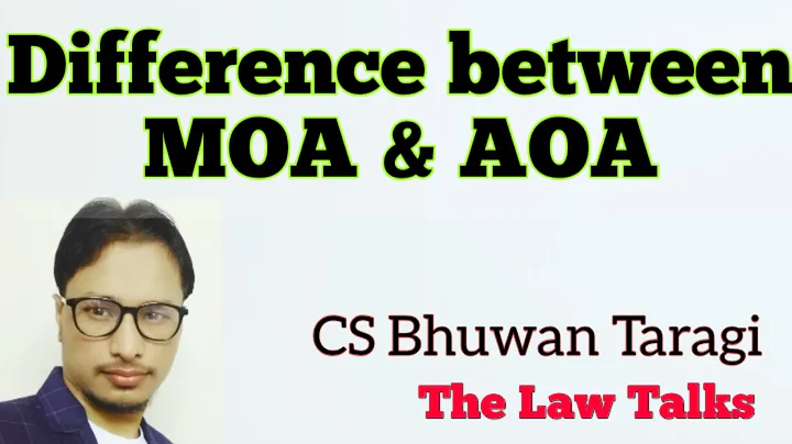 Difference between MOA and AOA as per companies Act, 2013