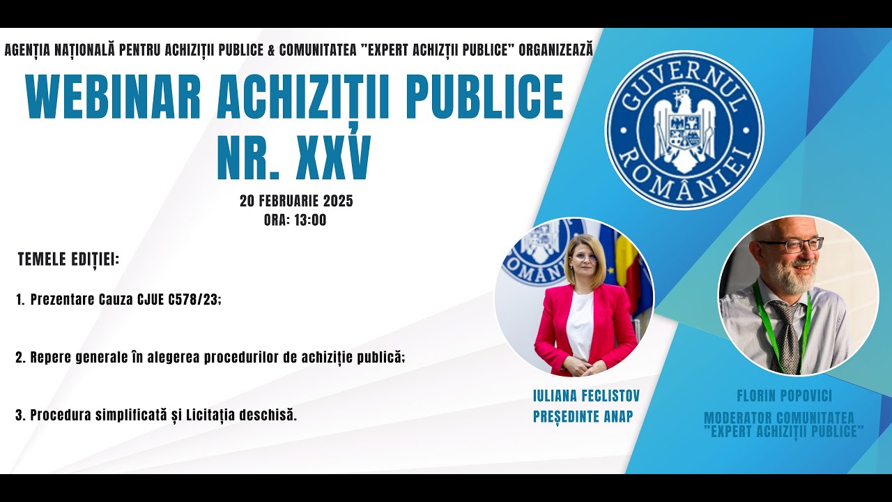 Webinar achiziții publice XXV - 20.02.2025