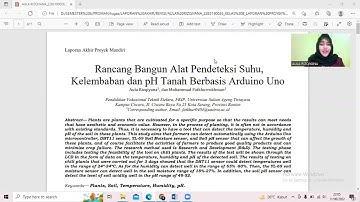 Presentasi Artikel-Rancang Bangun Alat Pendeteksi Suhu, Kelembaban dan pH Tanah Berbasis Arduino Uno