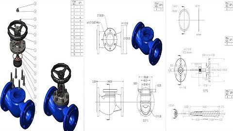 Valve 3D Model and Drawing with complete 2d+3d wiev