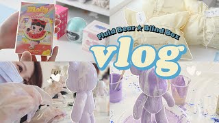 vlog | DIY fluid bear for the first time Blind box gift packing  Setting up his workspace ✨