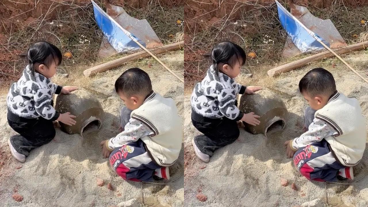 小孩子是不是都很爱玩沙😂😂