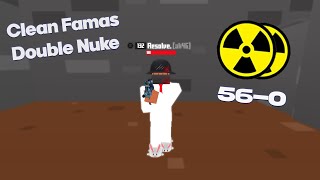 56 - 0 Clean Famas Double Nuke | Krunker Famas Choking 50 Kill Streak Challenge | Resolve
