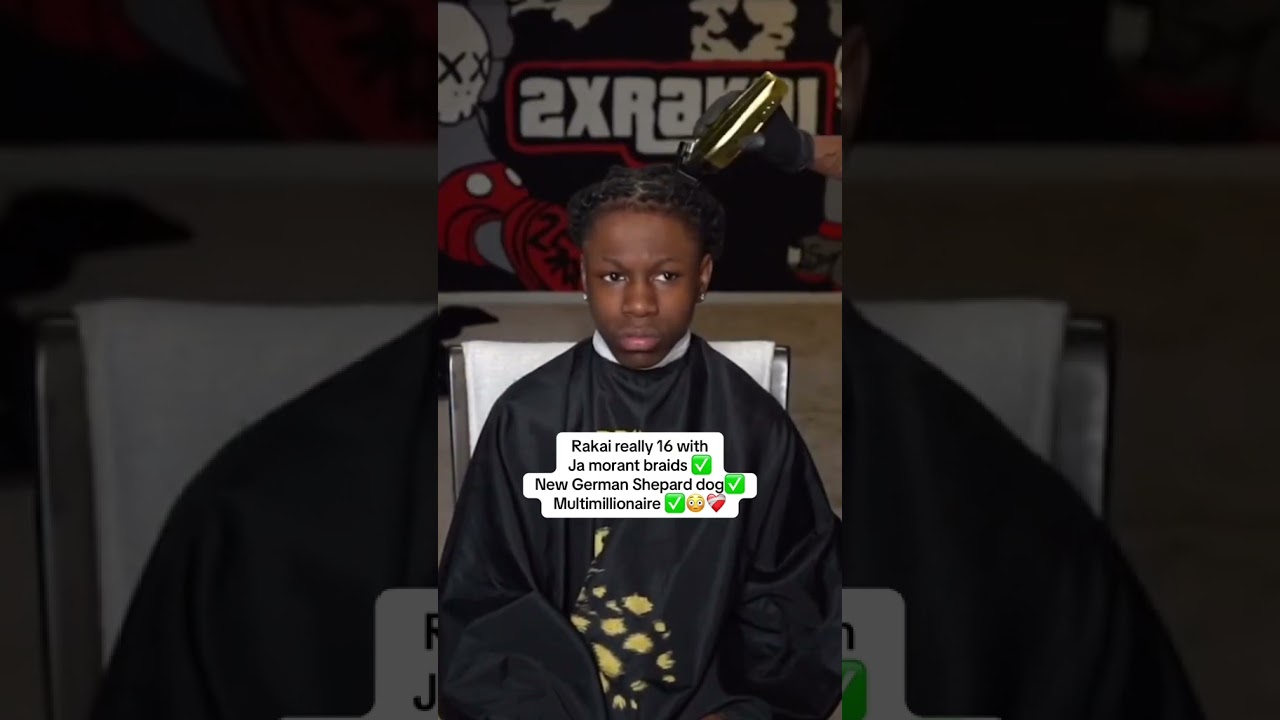 Rakai really 16 with Ja morant braids ✅ New German Shepard dog✅ 