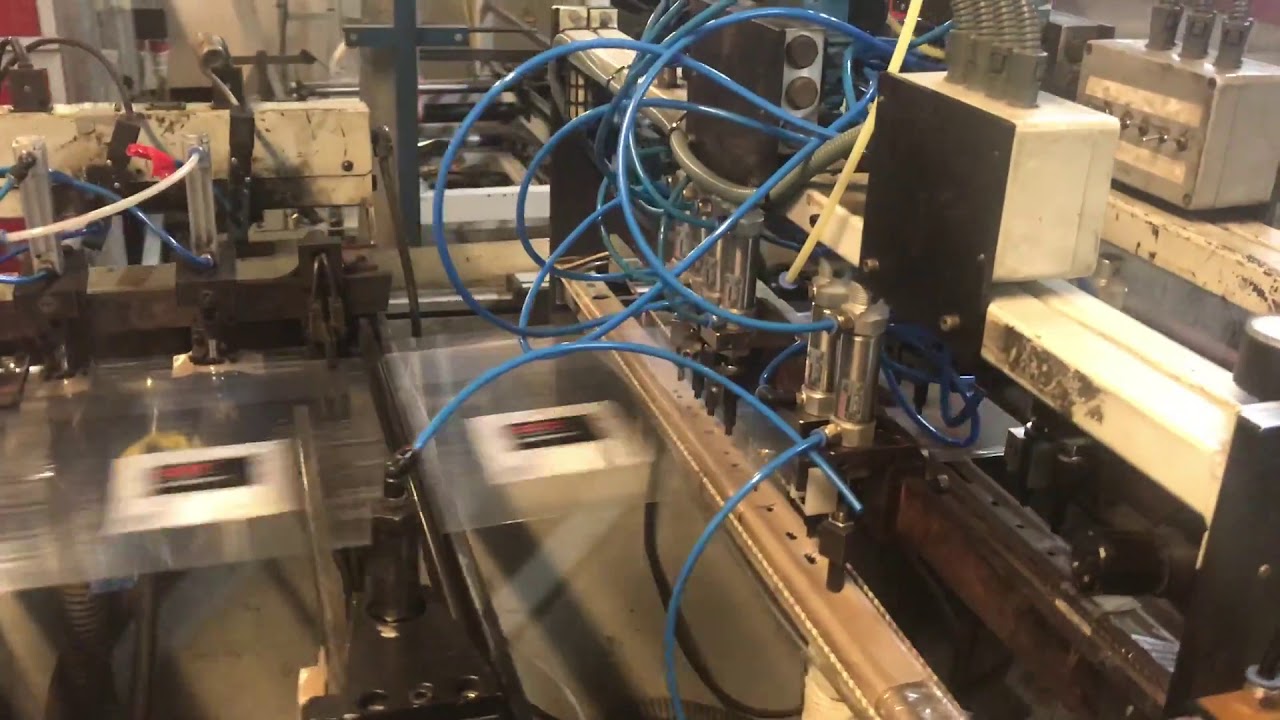 HUDSON SHARP FMC film bag making machine - YouTube