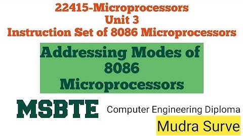 Microprocessors-Unit 3 |Part-2 Addressing modes of 8086 | Instruction Set of 8086 Microprocesors