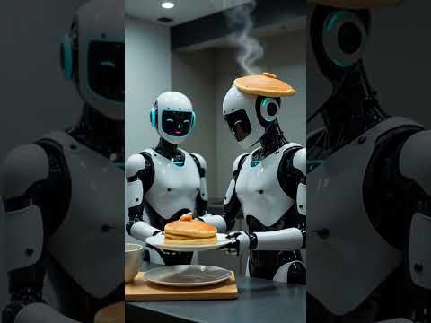 Роботы готовят блины #робот #роботы #блин #блины #готовка #нейросеть #ai