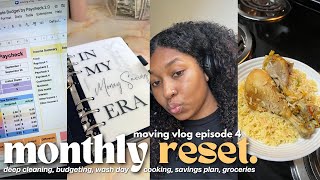 MOVING VLOG EP.4 | MONTHLY RESET ☆ budgeting, groceries, new furniture, unpacking, + deep cleaning!