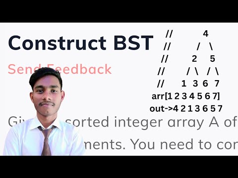 Construct BST || Binary Search Tree || interview questions || java