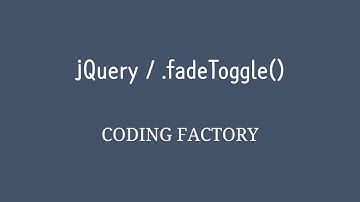 jQuery / .fadeToggle()