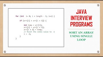 Sort an integer array using single for loop [Java]