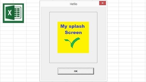 how to create splash screen in excel
