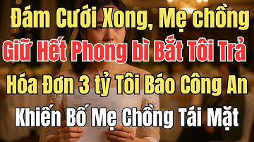 Đám Cưới Xong, Mẹ chồng Giữ Hết Phong bì, Bắt Tôi Trả Hóa Đơn 3 tỷ Tôi Báo Công An Khiến Bố Mẹ...