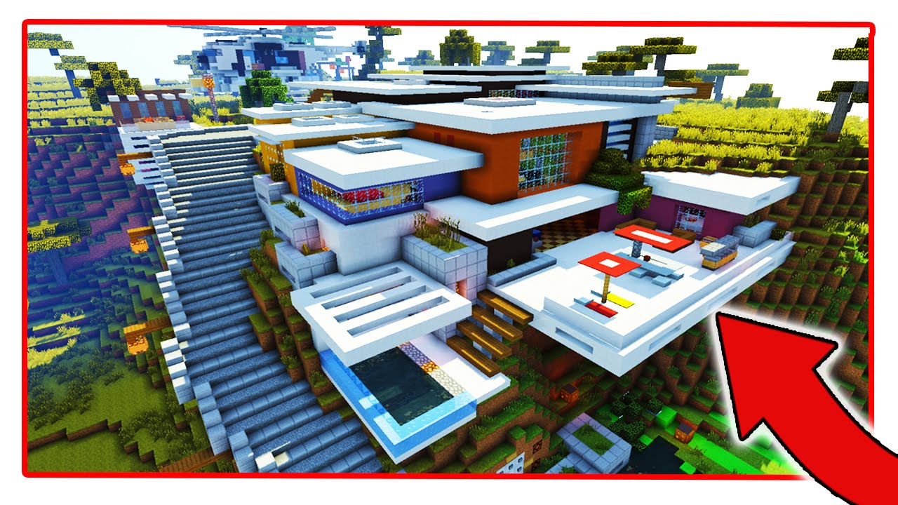 Hillside Minecraft Redstone Mansion Youtube