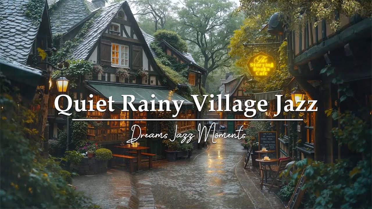 Warm Jazz 🌧️ Cozy Rainy Sounds at Vintage Old Village Coffee Shop | Quiet Ambience for Study ,Relax☕