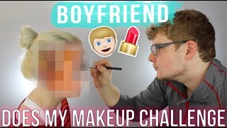 BOYFRIEND DOES MY MAKEUP CHALLENGE | Mcdrew