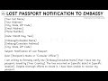 [LETTER TEMPLATE] How To Write A Lost Passport Notification Letter to Embassy During Vacation