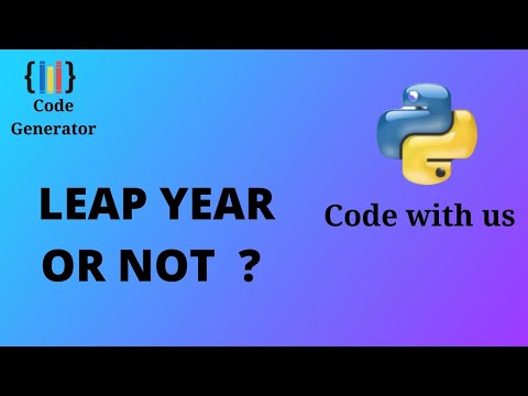 Leap Year or Not in Python | Python for Beginners | Code Generator | CG.