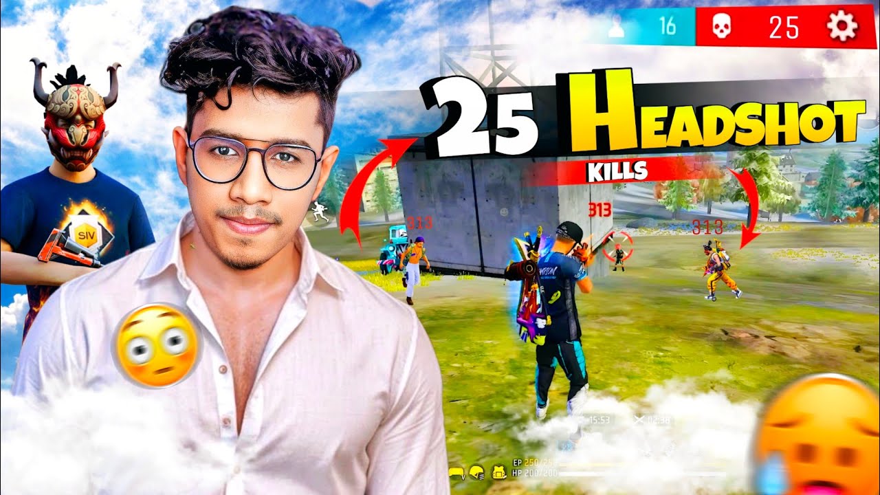 25 Headshot Kills 🔥 ഓടി നടന്നു എല്ലാരേയും Headshot അടിച്ചു | Free Fire Malayalam