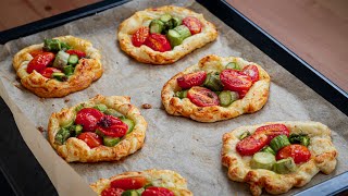 Baskets of French pastry in the oven with asparagus, cherry tomatoes, and Parmesan cheese. #tryit