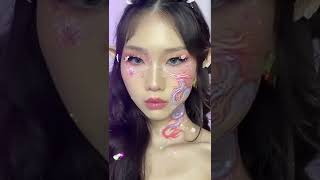 #shorts Cherry Blossom Spring Dragon makeup look🌸🐉💗 แต่งหน้าลุคมังกรดอกซากุระน่ารักๆ