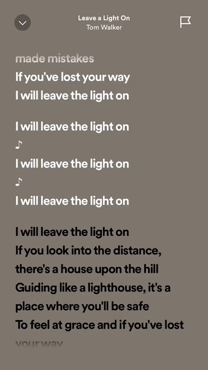Leave a Light On - Tom Walker #spotify #fyp #tomwalker #lyrics #song