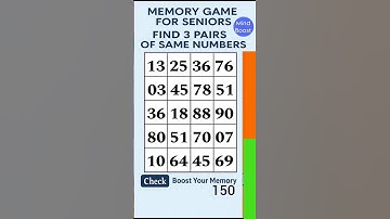 Brain Exercise for Seniors for Better Focus Match the Numbers