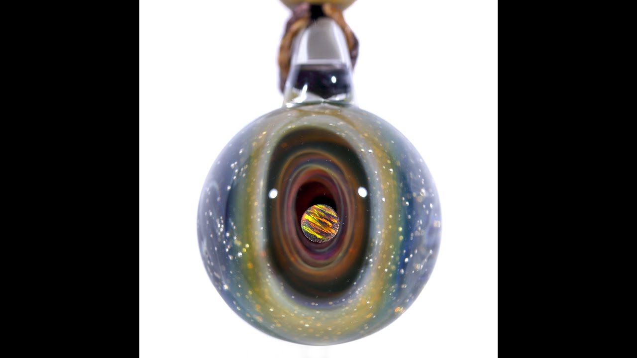 24mm Galaxy Glass Pendant 宇宙ガラスペンダント (螺旋状銀河） no