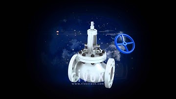 Globe Valve Machinery Working Process 3D Animation Video by www.rivox.in