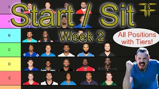 Start Sit Rankings & Tiers: Week 2 | 2023 NFL Fantasy Football | .5 PPR | All Positions covered!