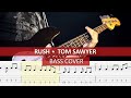 Rush - Tom Sawyer / bass cover / playalong with TAB