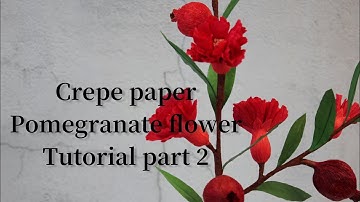 Crepe paper pomegranate flower tutorial | How to make paper flower | Paper craft tutorial