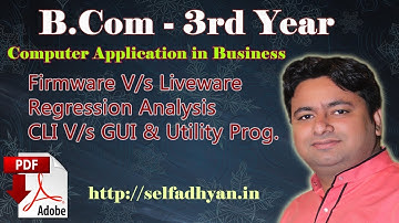 Firmware Liveware, Regression Analysis& More , B.com computer application in business in Hindi,