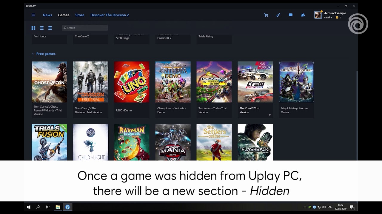 Uplay Pcでゲームを非表示にする Ubisoft ヘルプ