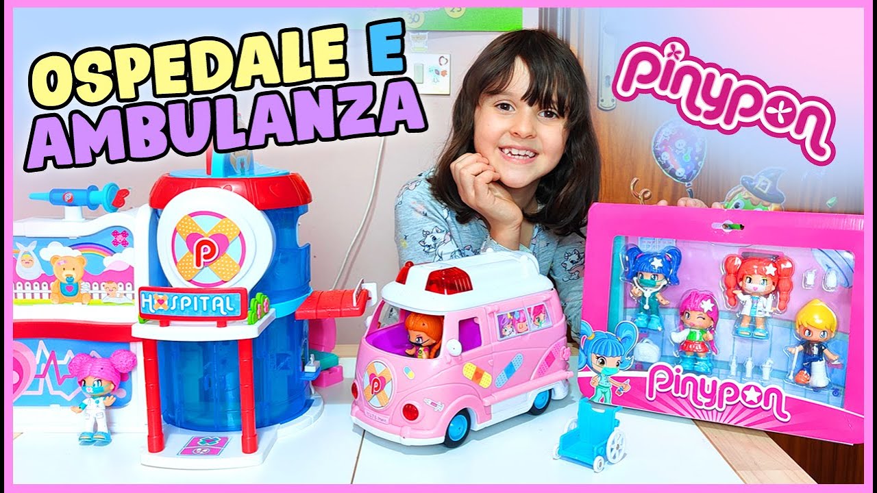 Silvia e Alyssa dottoresse 🩺 con Ospedale e ambulanza PinyPon! 💕