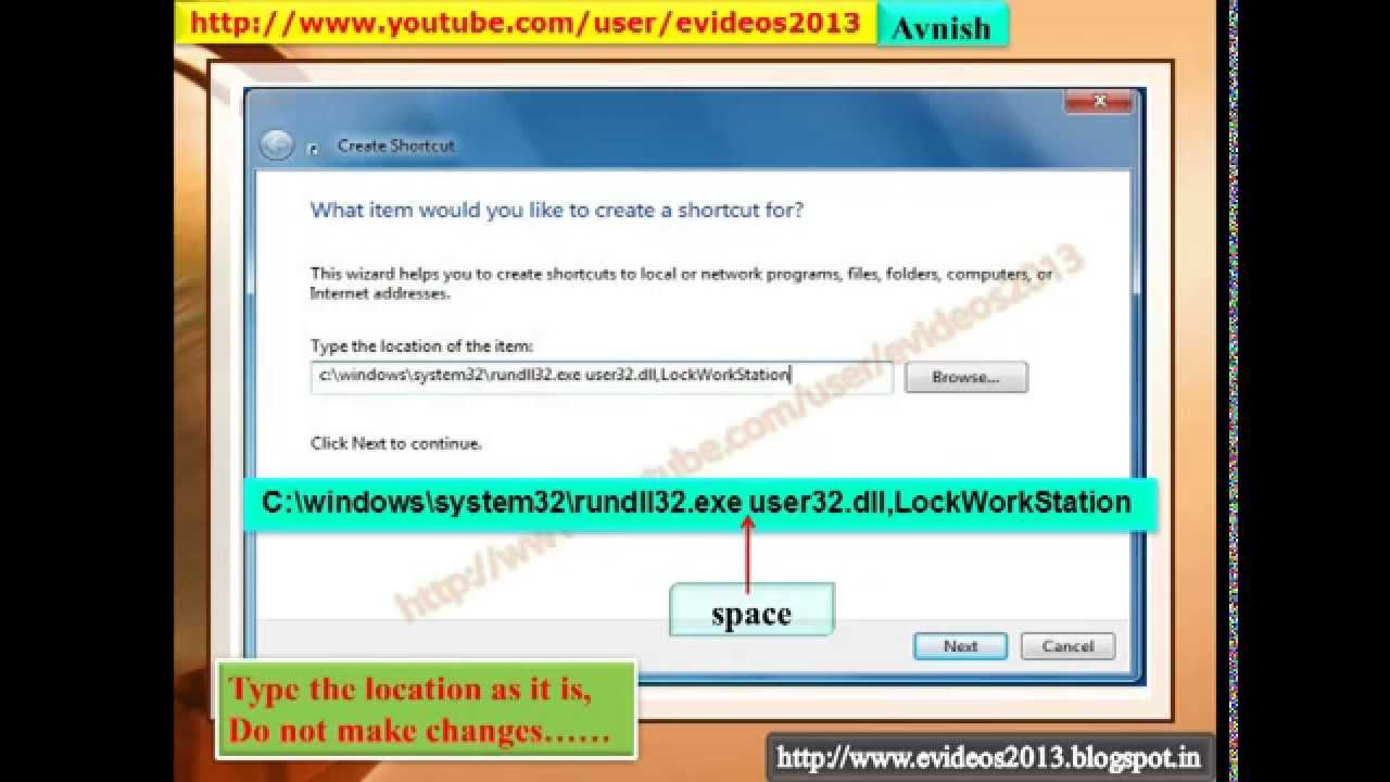 Lock Screen Shortcut in Windows 7 in Hindi YouTube