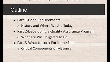 Quality Assurance and Special Inspection Requirements for Masonry