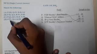 GATE CSE 2018 || Computer Networks || GATE Insights Version: CSE