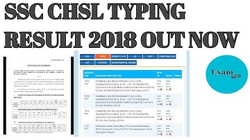 SSC CHSL 2018 TYPING RESULT OUT