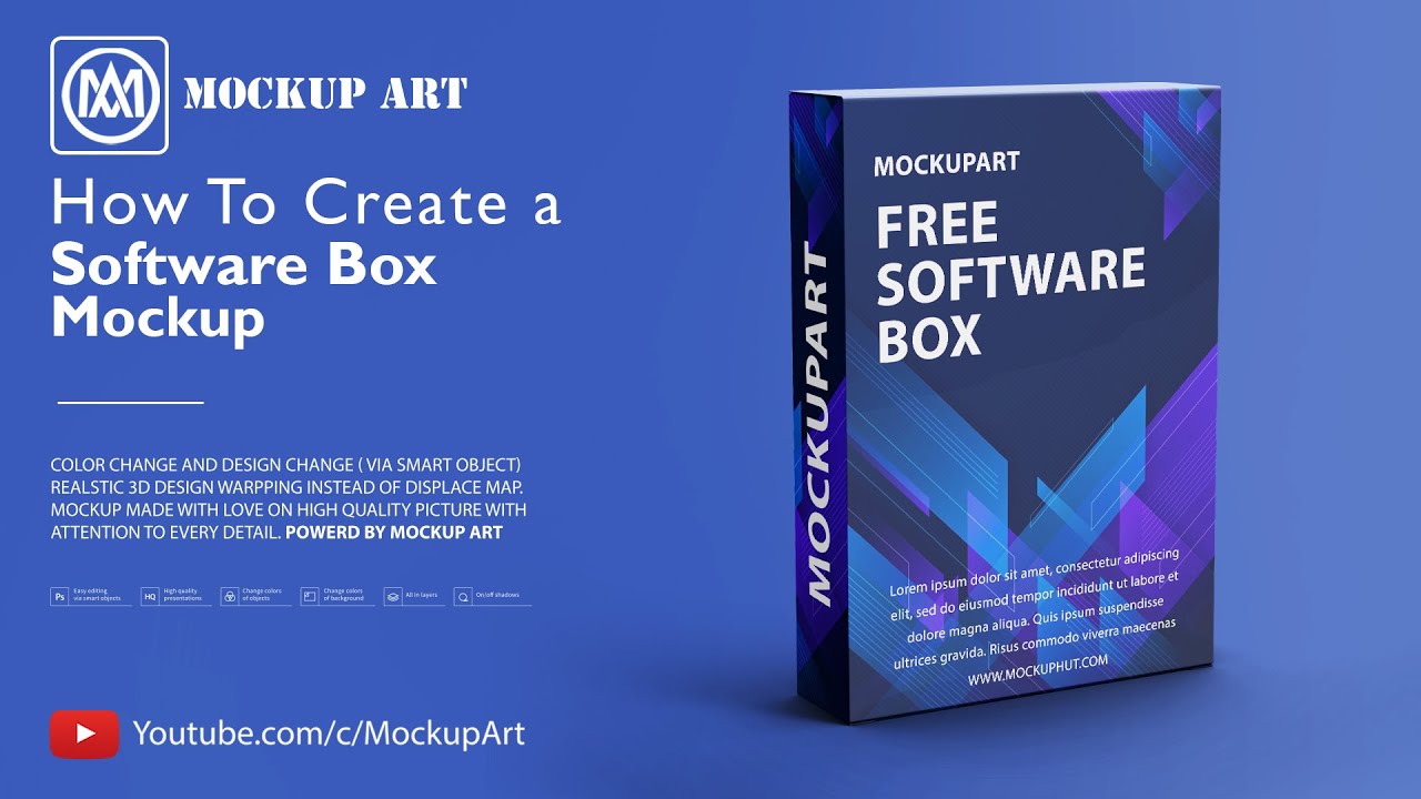 Download How To Make A Software Box Mockup Photoshop Mockup Tutorial Youtube