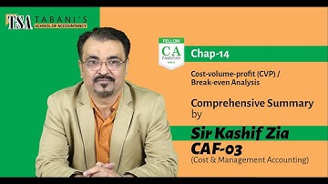Cost Volume Profit (CVP) Break-even Analysis Comprehensive Summary | CA CAF-03 | Sir Kashif Zia TSA