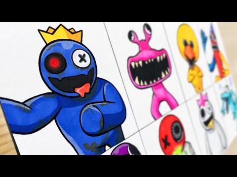 Rainbow Friends 🌈 How To Draw Withered Blue 