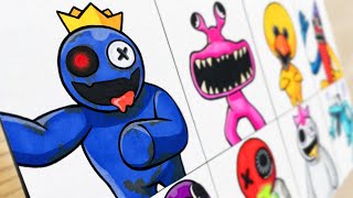 How To Draw Blue (Smiling) from Roblox Rainbow Friends
