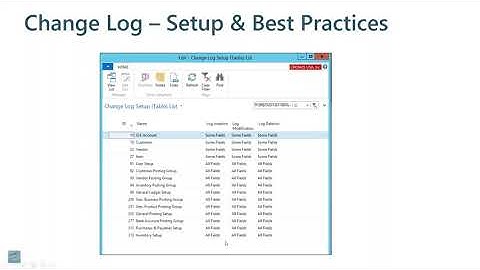 How to Setup Change Log in Dynamics NAV & Best Practices