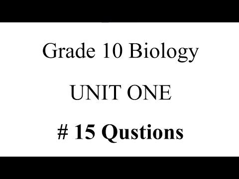 Biology Grade 10 15 Exercise Questions From Unit 1 New Curriculum Glob Dock 