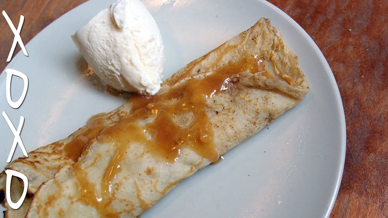 How to make a crepe - caramel apple crepes - YouTube