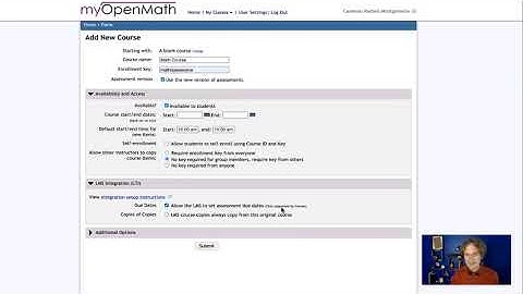 Creating a course in MyOpenMath